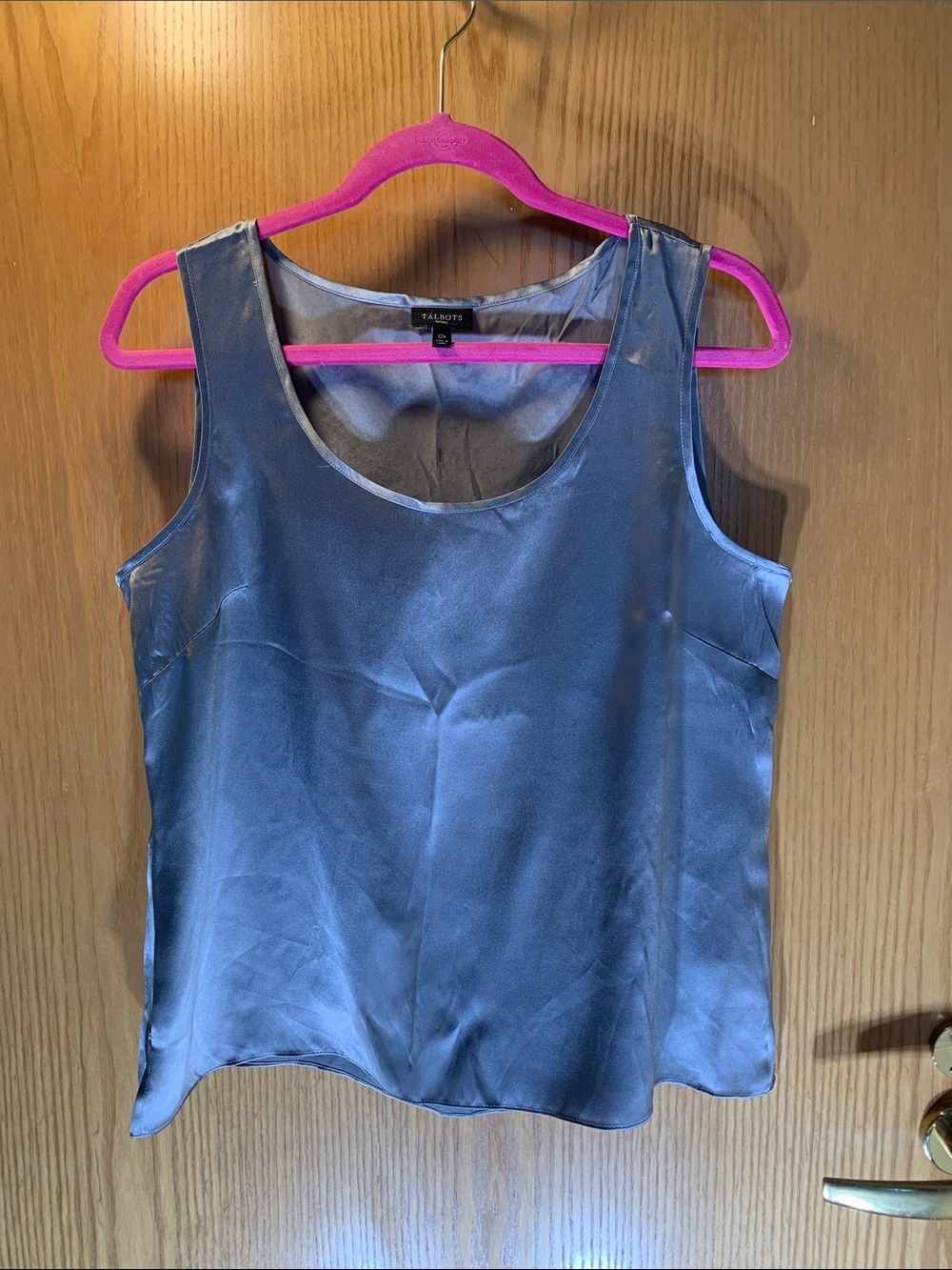 Talbots 100% Silk Gray Tank Top- Size 12P